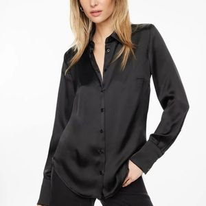 Matisse Slim Satin Button Up Shirt